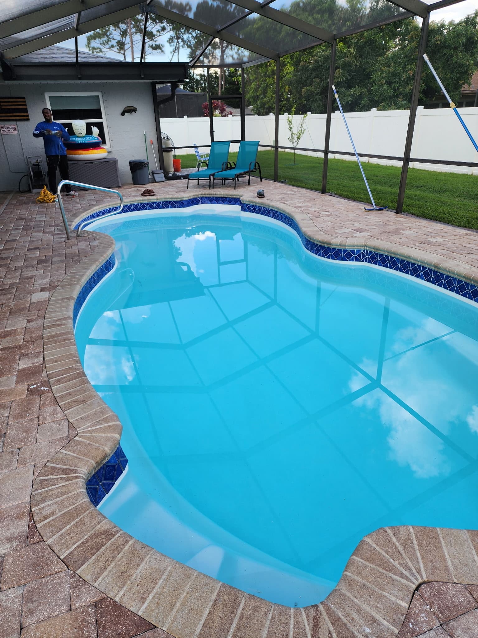 Fibre Tech pool resurfacing job 15 — completed fiberglass pool refinishing project
