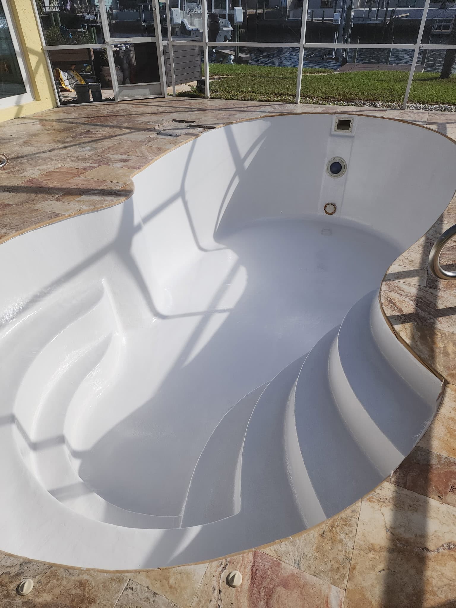 Fibre Tech pool resurfacing job 19 — completed fiberglass pool refinishing project